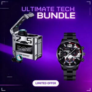 2-in-1 Smart Digital Electronic Display Wireless Earphones Paired With A Stylish And Exquisite Watch